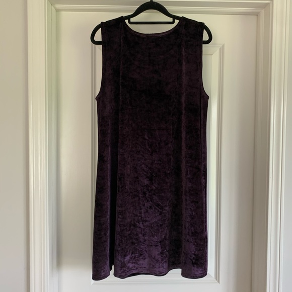 BB Dakota purple velvet sleeveless dress large - Picture 6 of 8